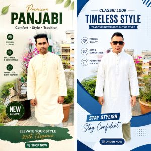 Original Khadi Panjabi(white/Cream)-2 pics